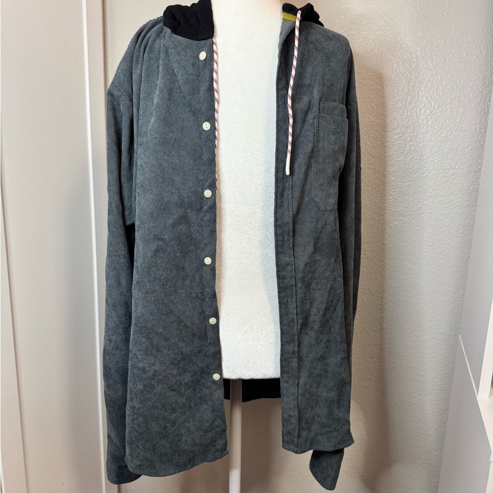 Sovereign Code Gray and Green Hooded Shirt